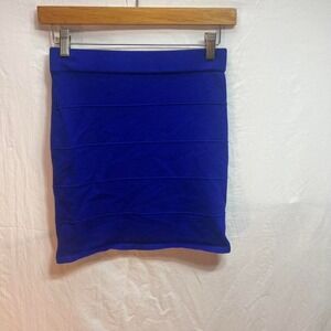 Royal blue mini bodycon skirt with stretchy fabric